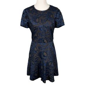 BCBGMAXAZRIA Black/Blue Marissa Dress